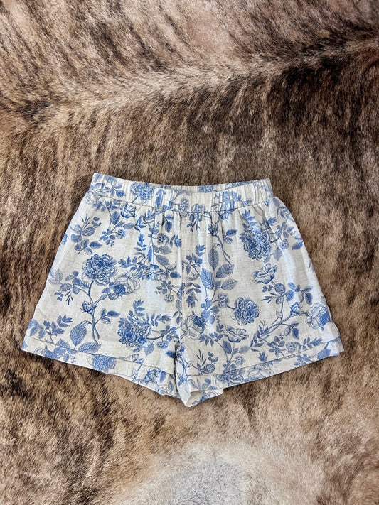Find The Purpose Floral Linen Shorts