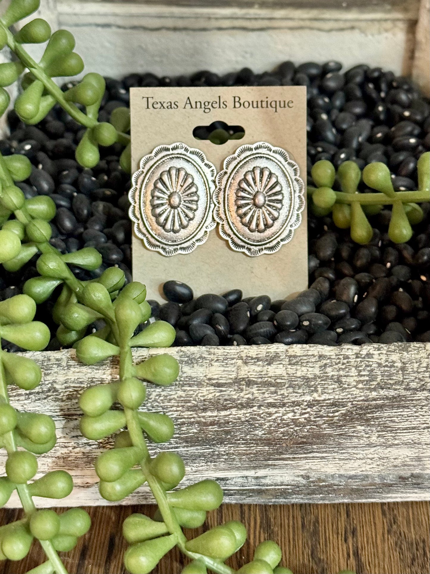 Silver Concho Earrings