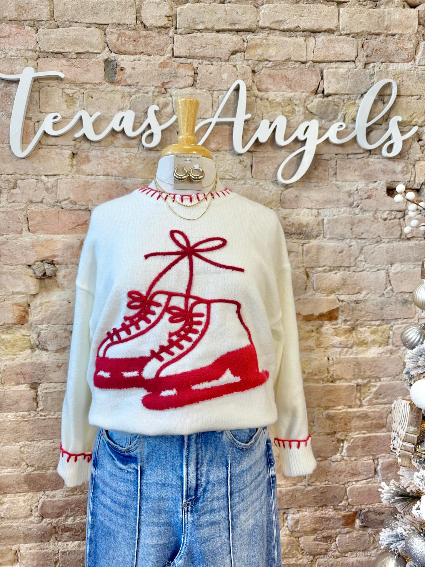 December Ice Skating Date Knit Sweater