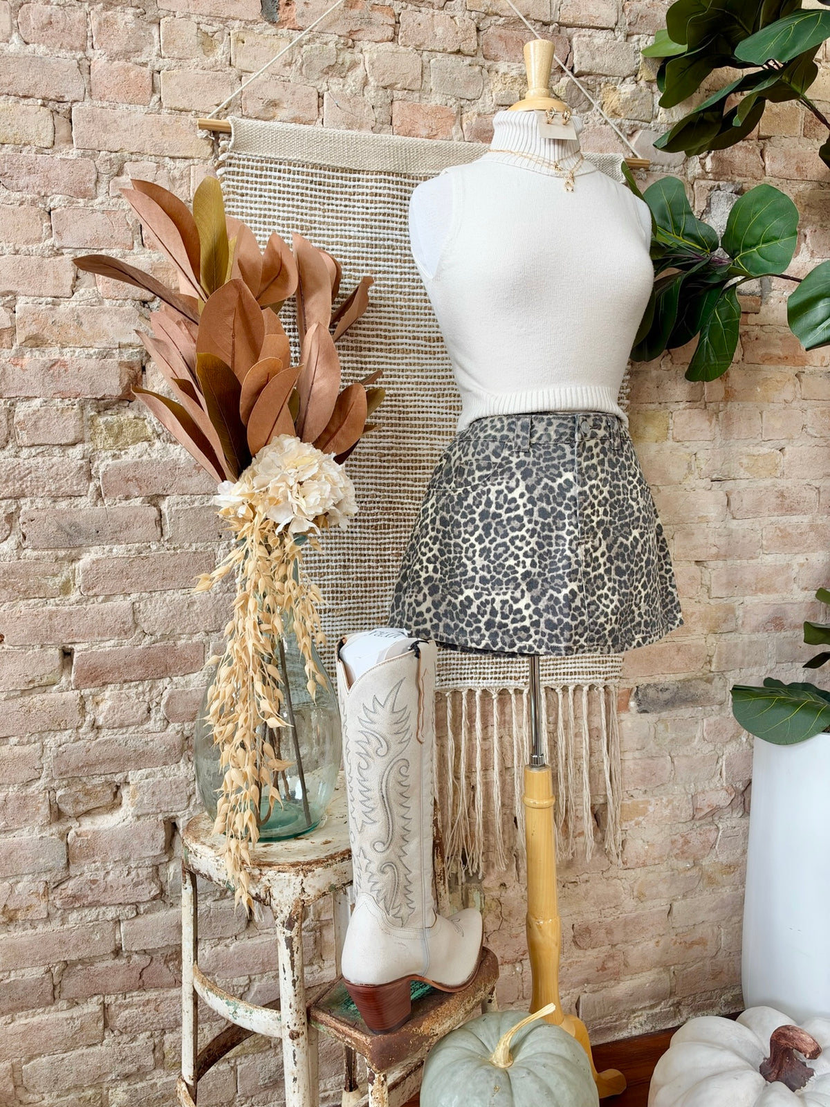 Enjoy Each Season Leopard Print Skirt