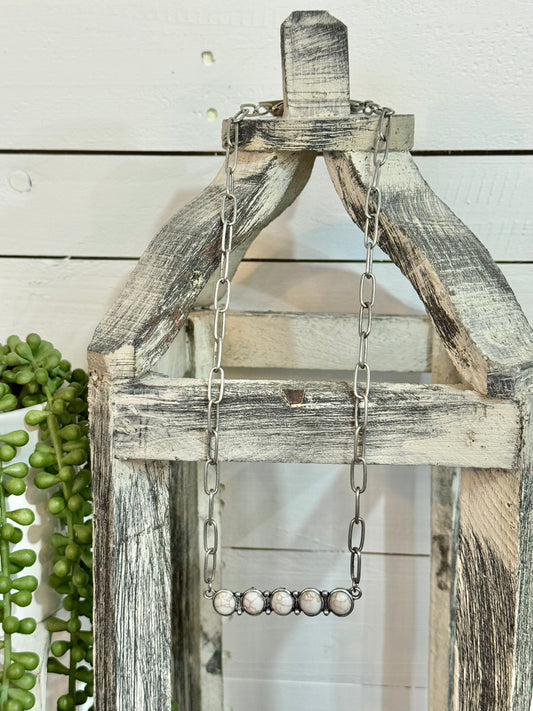 White Bar Necklace