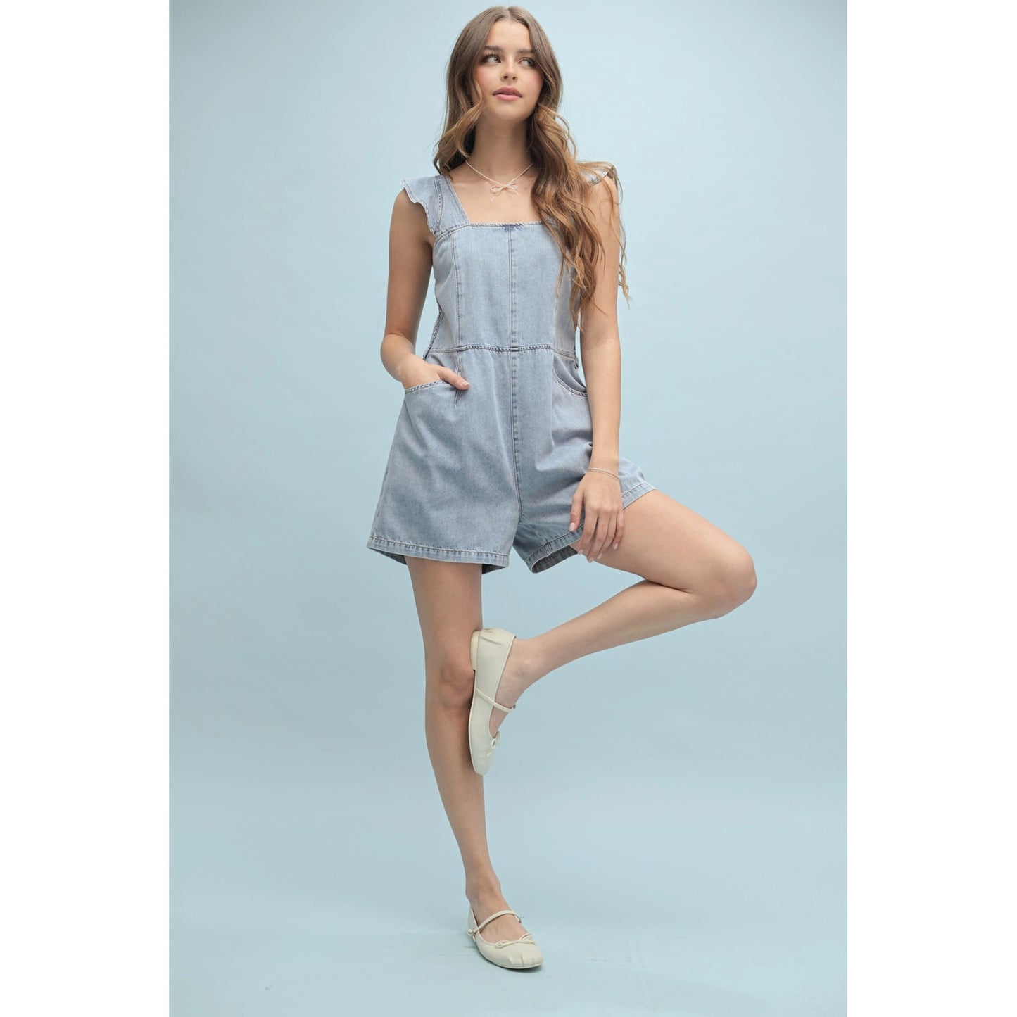 RESTOCK Let’s Get Rowdy Denim Romper