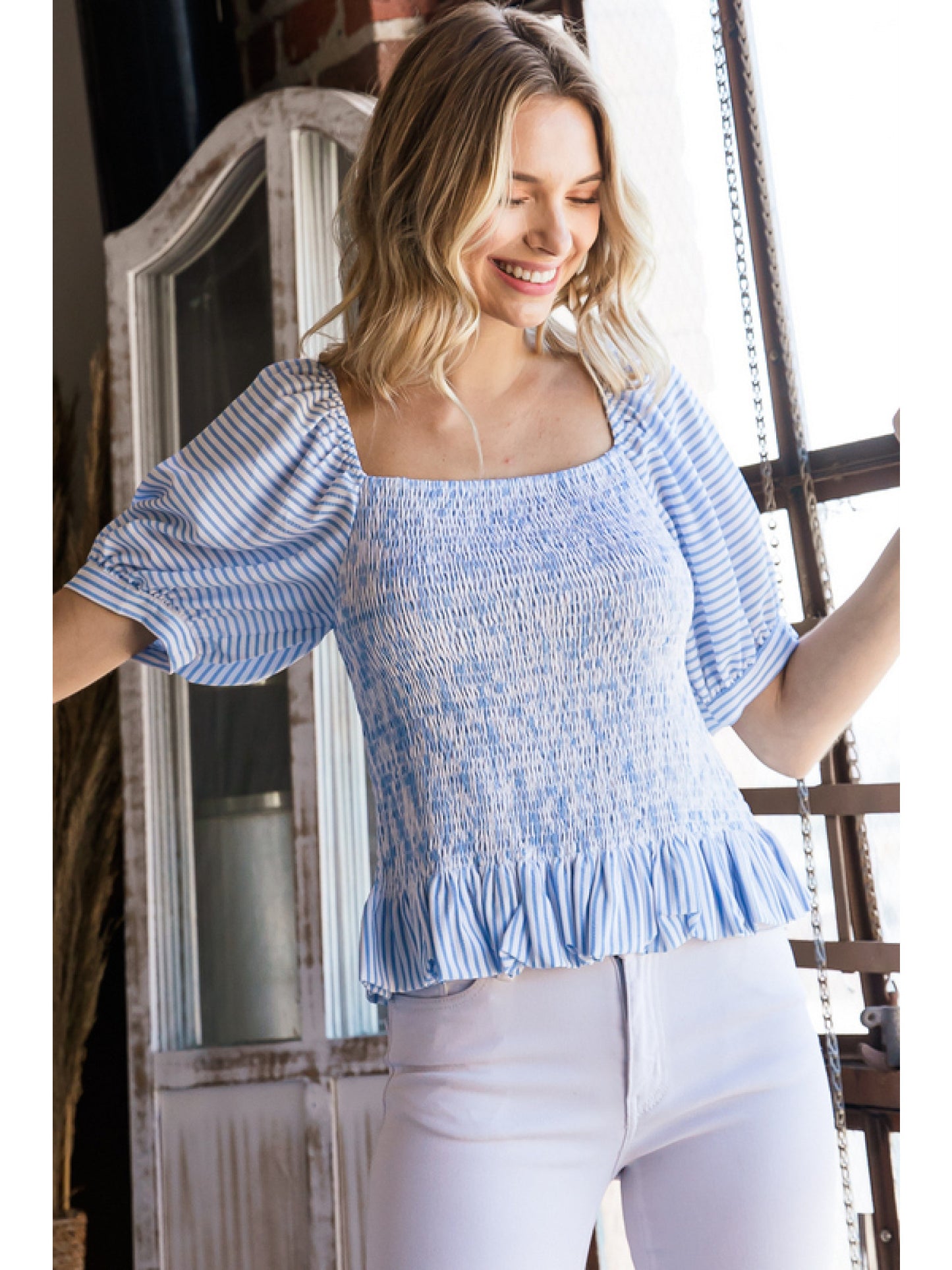 Sail Away With Me Striped Blouse