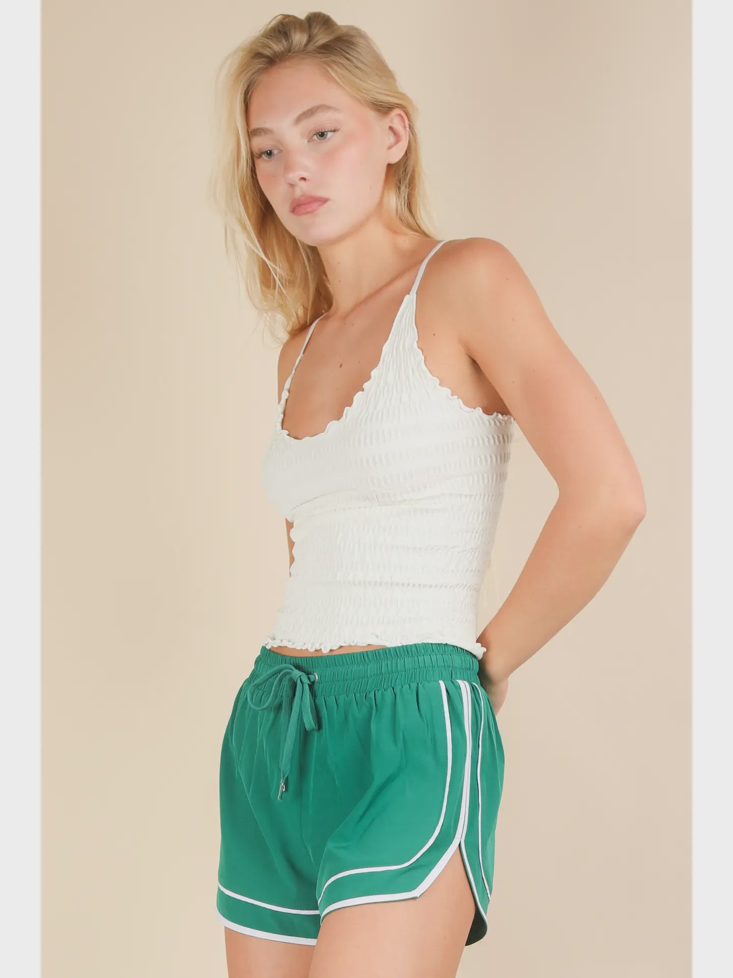 Gym Girlie Green Athletic Shorts