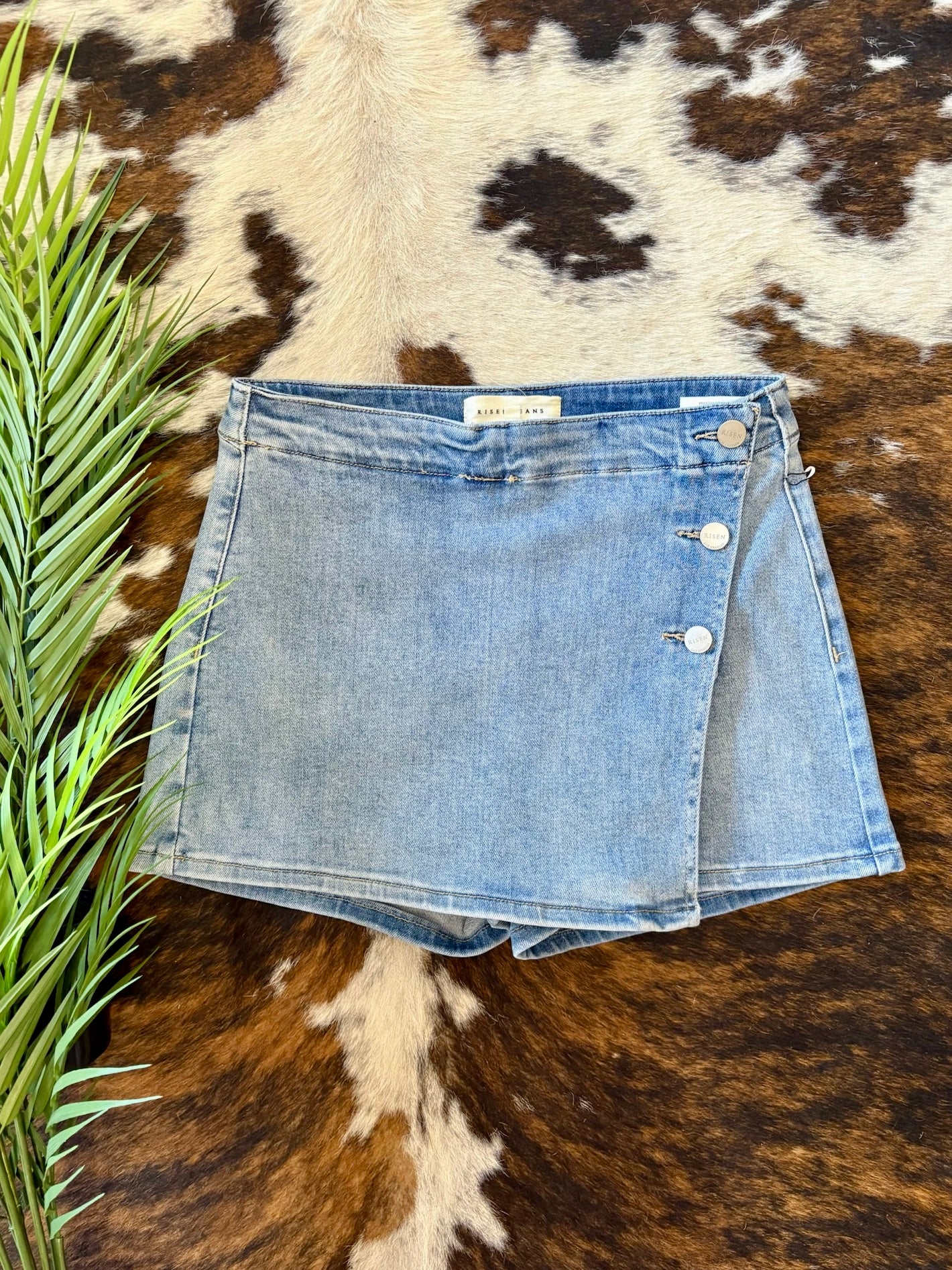 Dim The Lights Denim Risen Skort