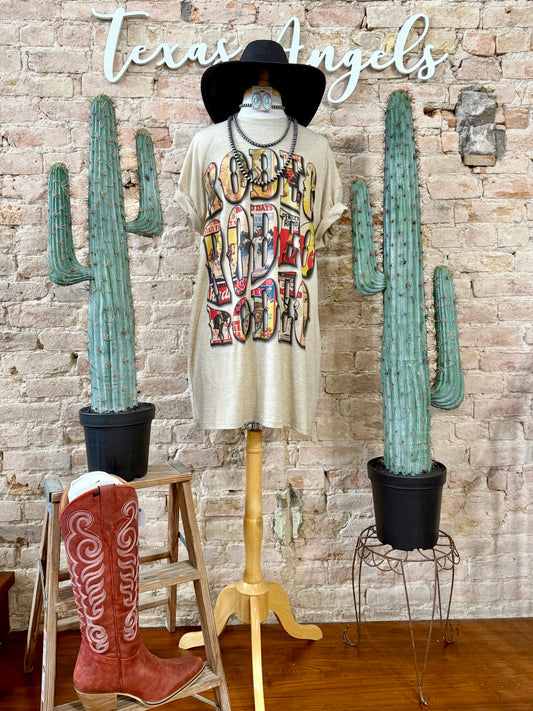 Lets Rodeo San Angelo Vintage Rodeo Graphic Tee-Shirt Dress