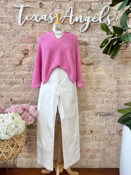 Kiss Me Suga Knit Pink Sweater Top