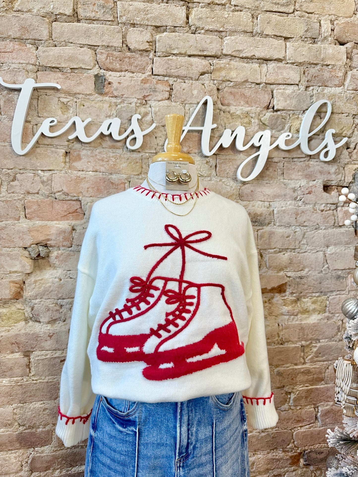 December Ice Skating Date Knit Sweater