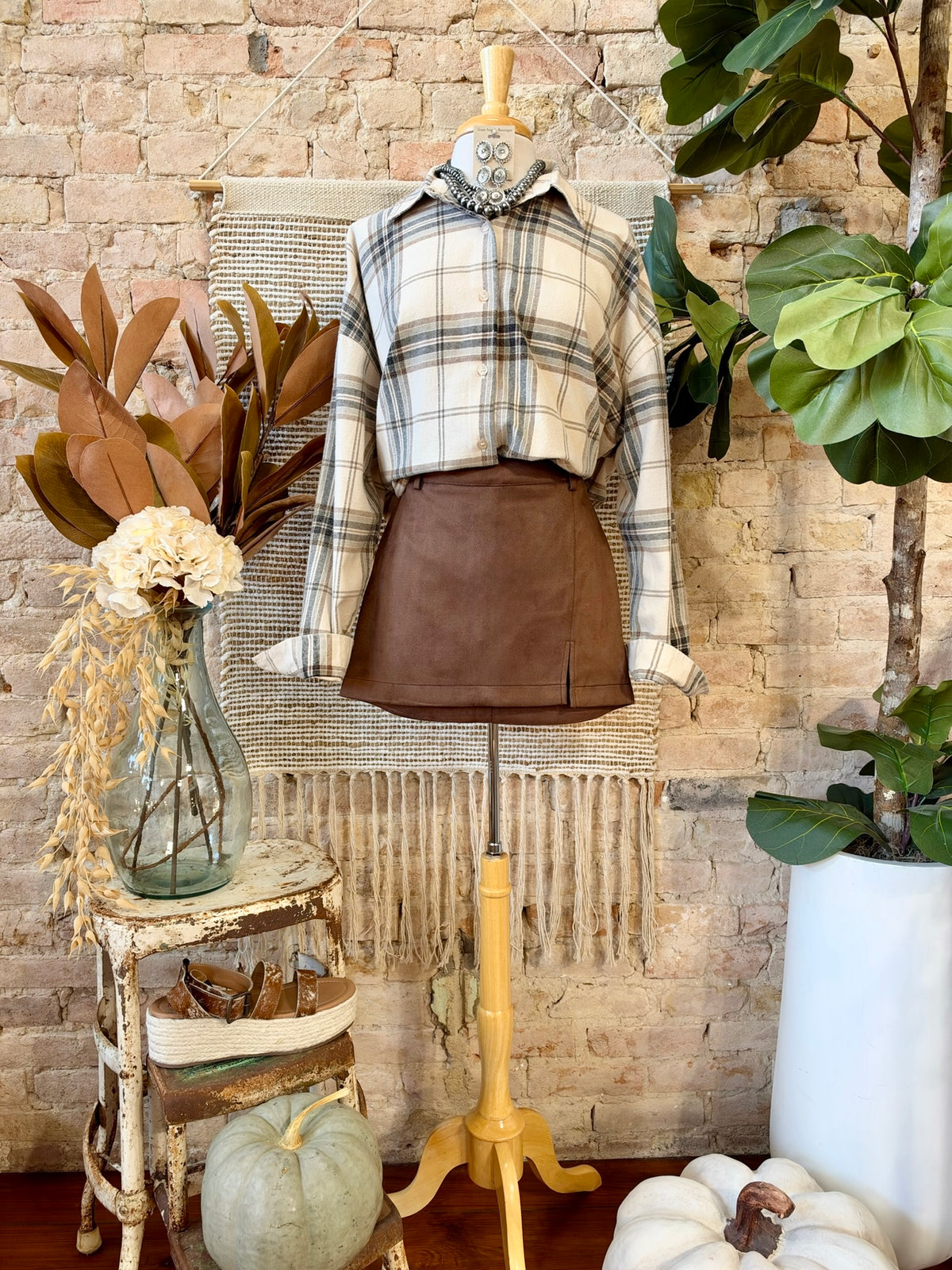 Brown Suede Skirt
