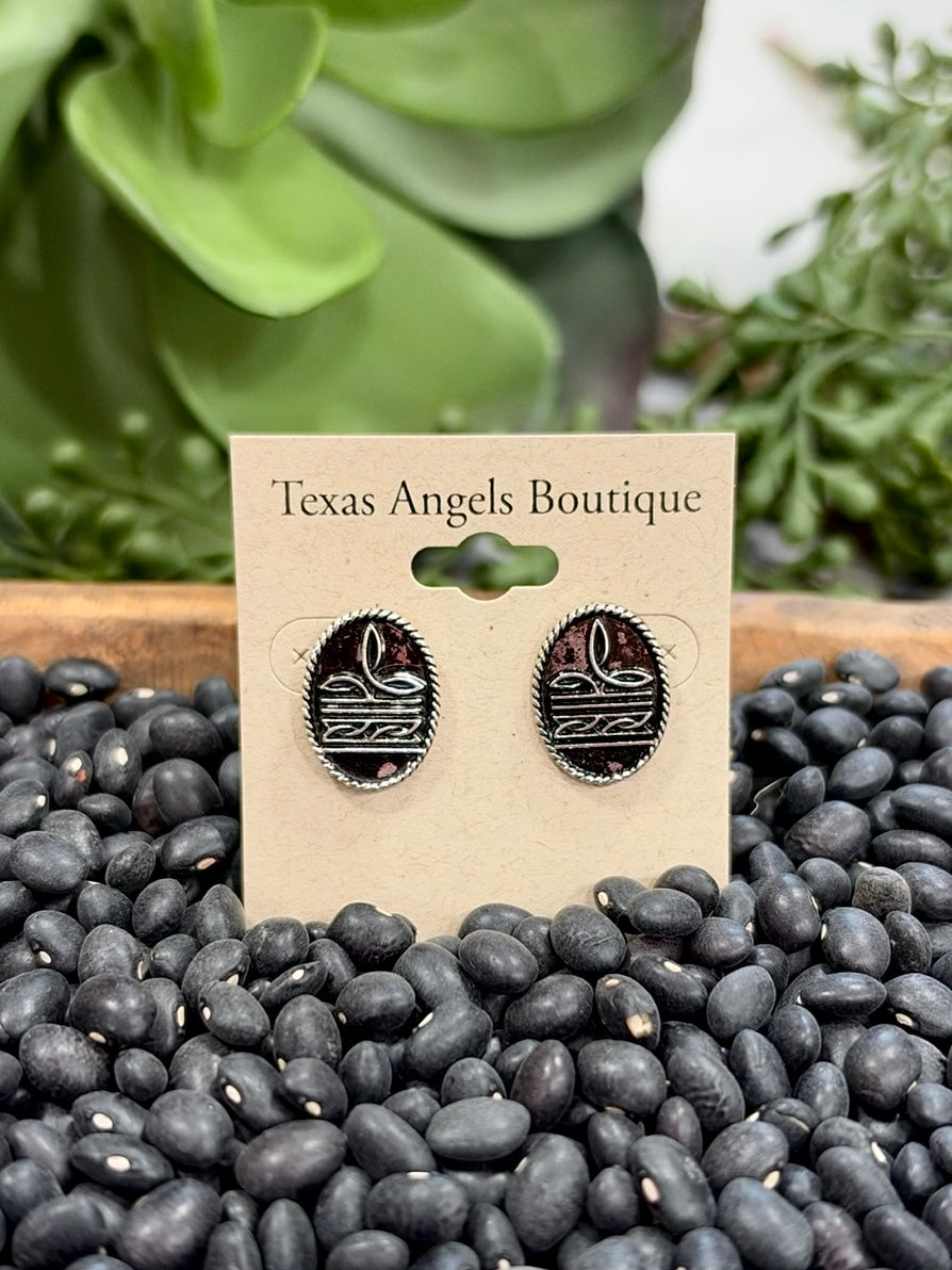 Silver Oval Boot Stitch Studs