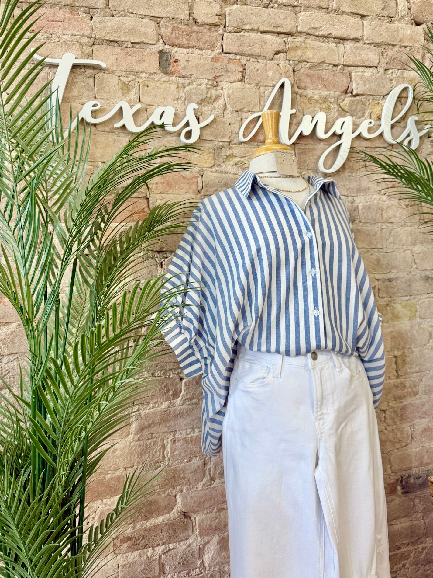 Sandy Shores Navy Striped Blouse