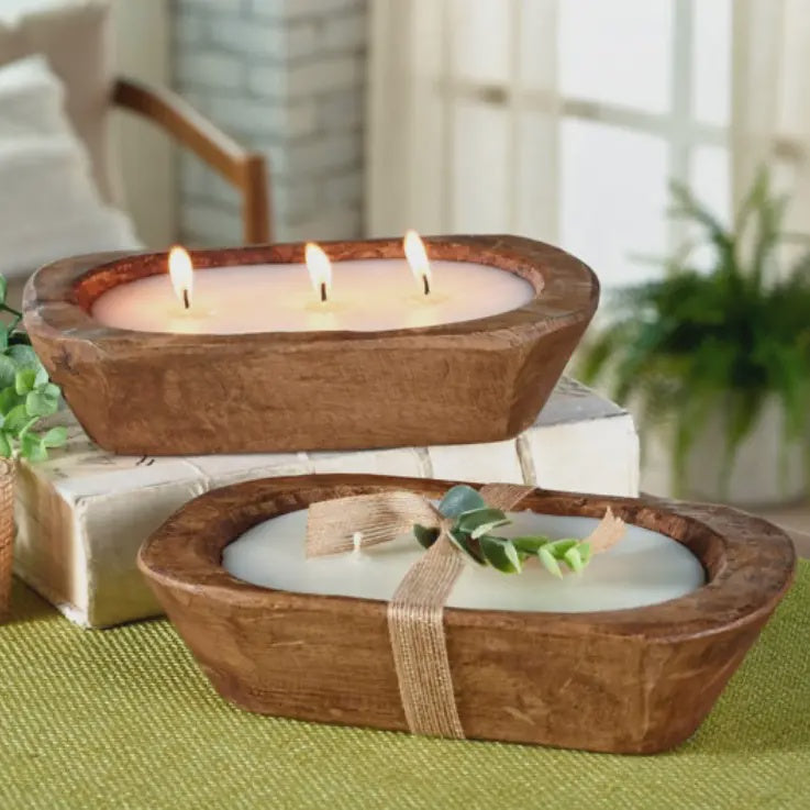 Wooden Bowl Candles