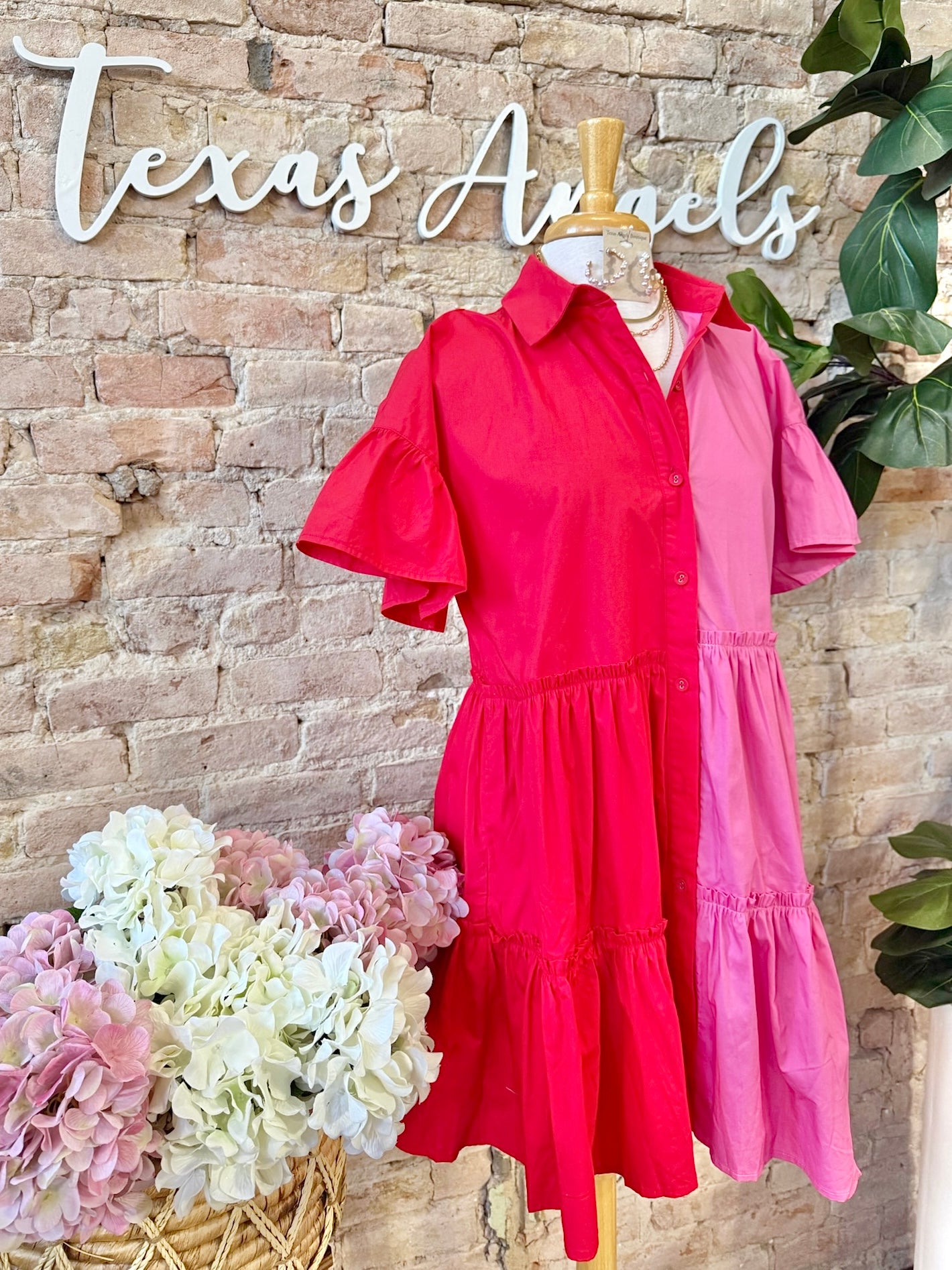 Promise You Forever Red & Pink Color Block Dress