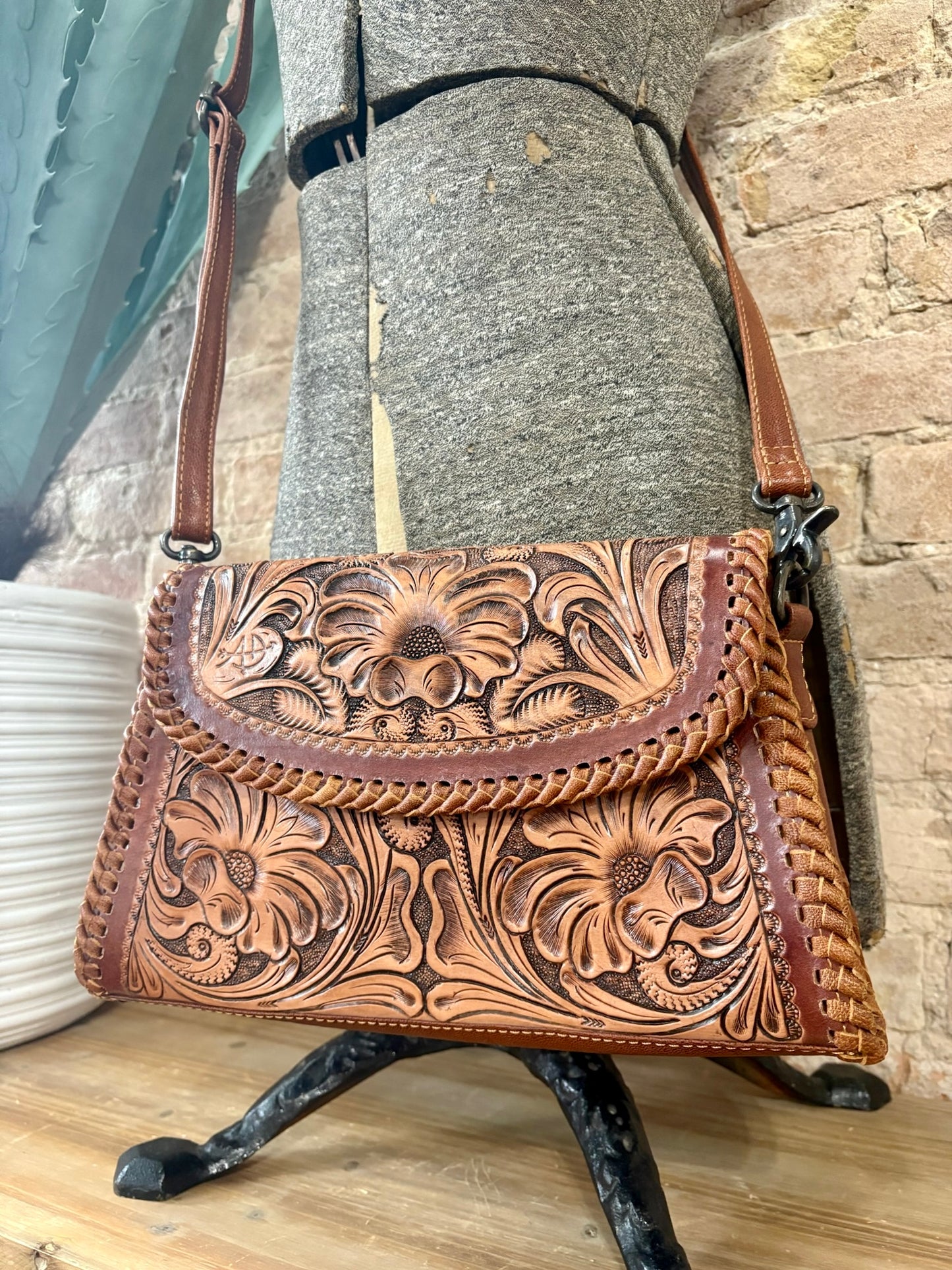 American Darling Tooled Leather Crossbody