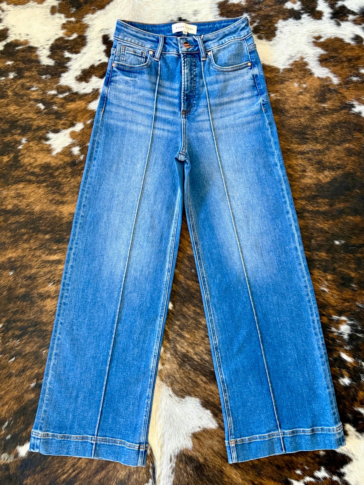 As She Rides Away Into The West Wide Leg Risen Jeans