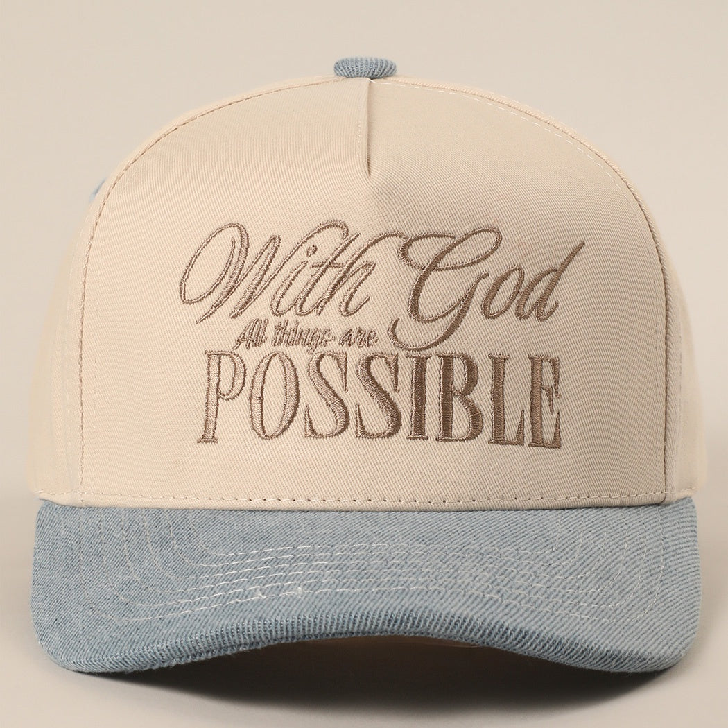 With God All Things Are Possible Embroidered Trucker Hat
