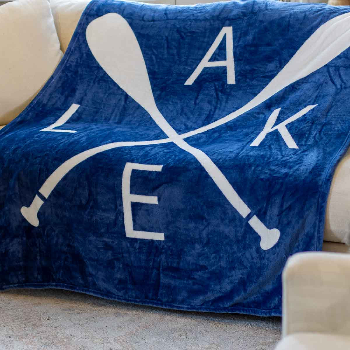 Navy Lake Blanket