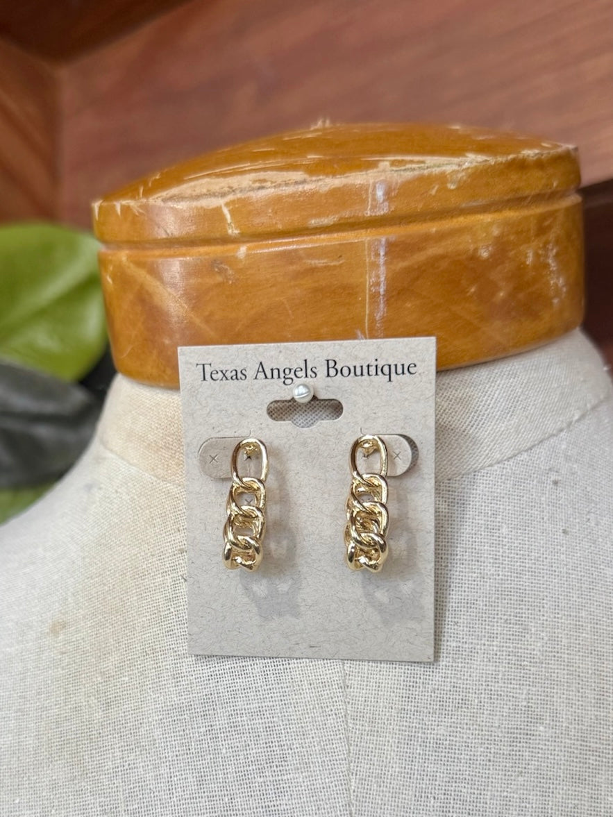 Gold Chain Link Earrings