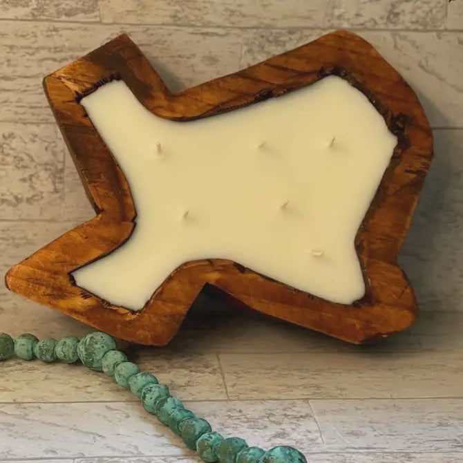 Texas State Wooden Bowl Candles