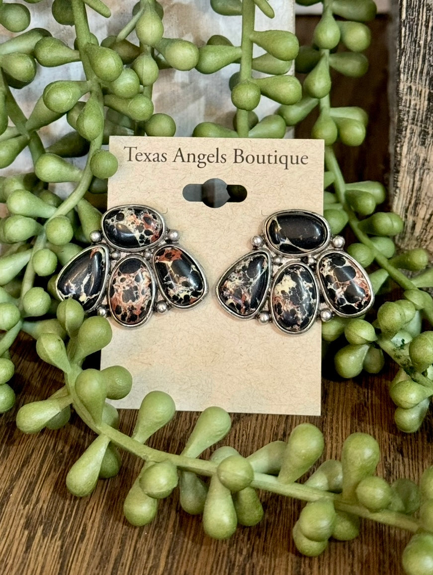 Black Cluster Earrings