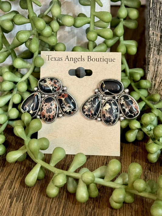 Black Cluster Earrings