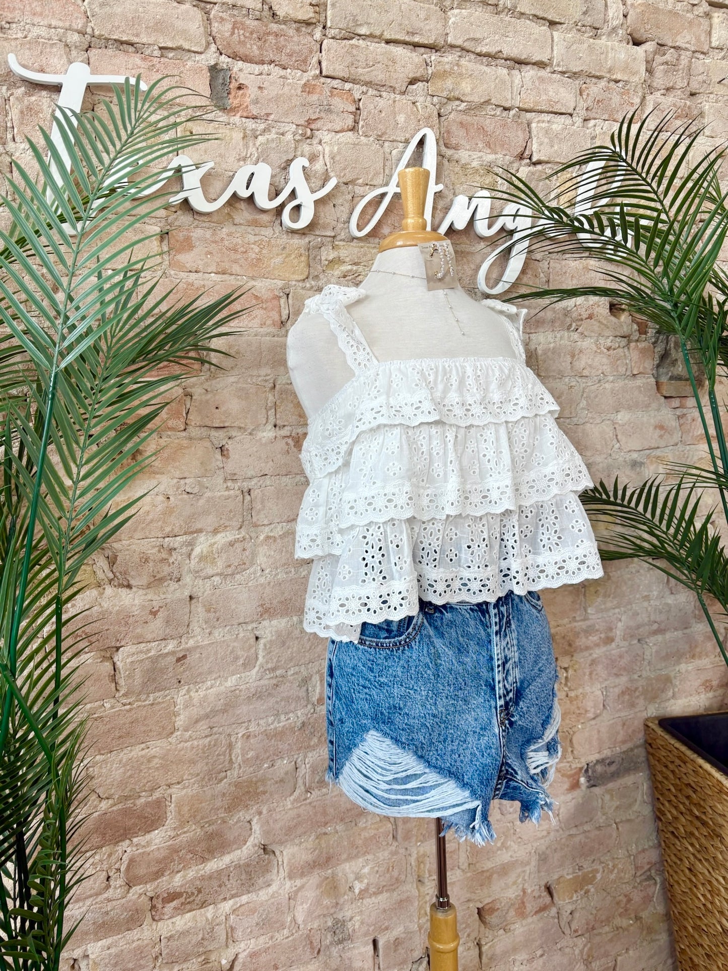 Wave On Wave White Ruffled Lace Top