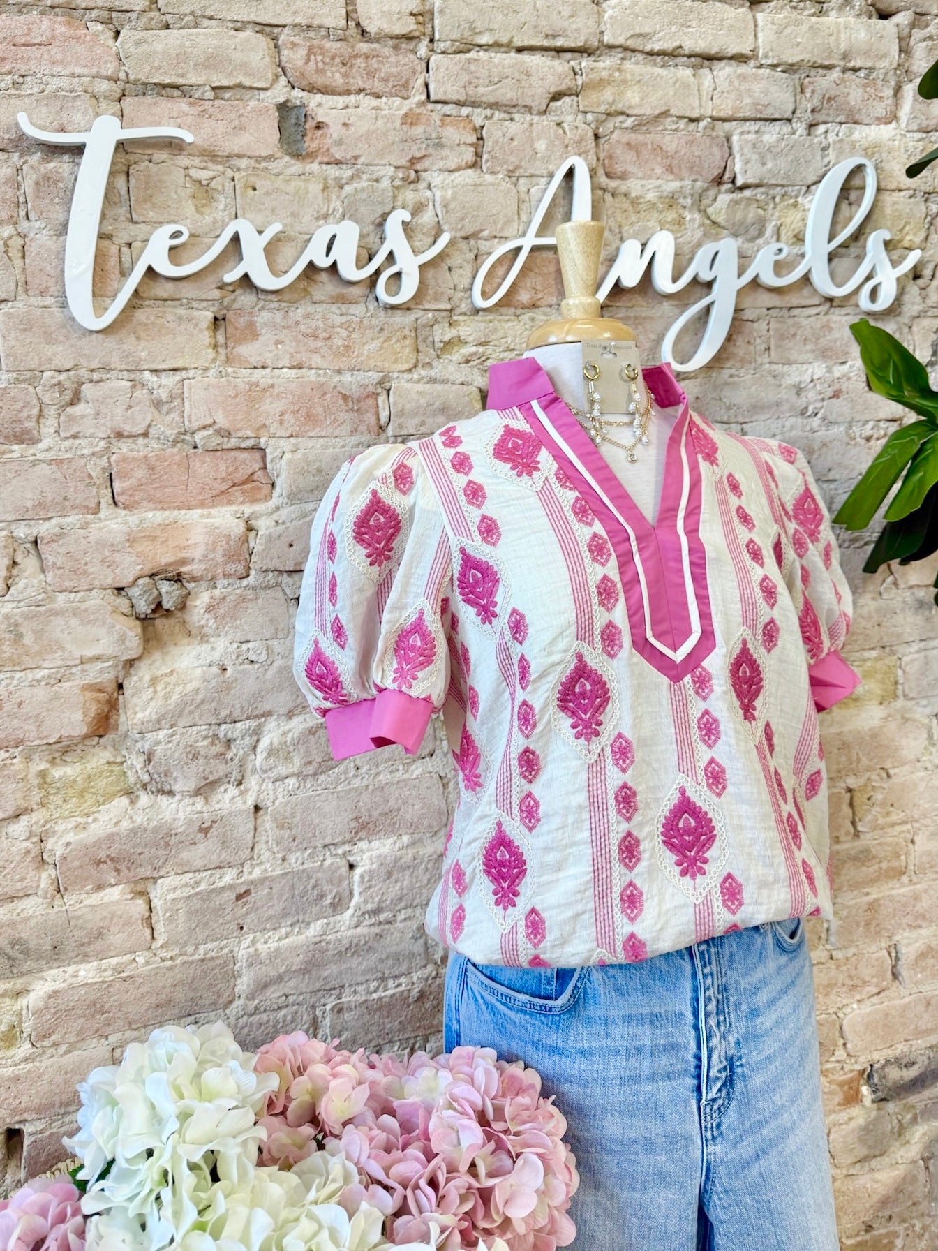 Prove It Pink Embroidered Blouse