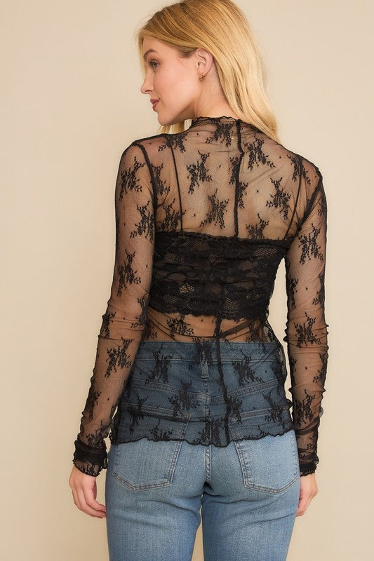 Lover's Lane Black Lace Top