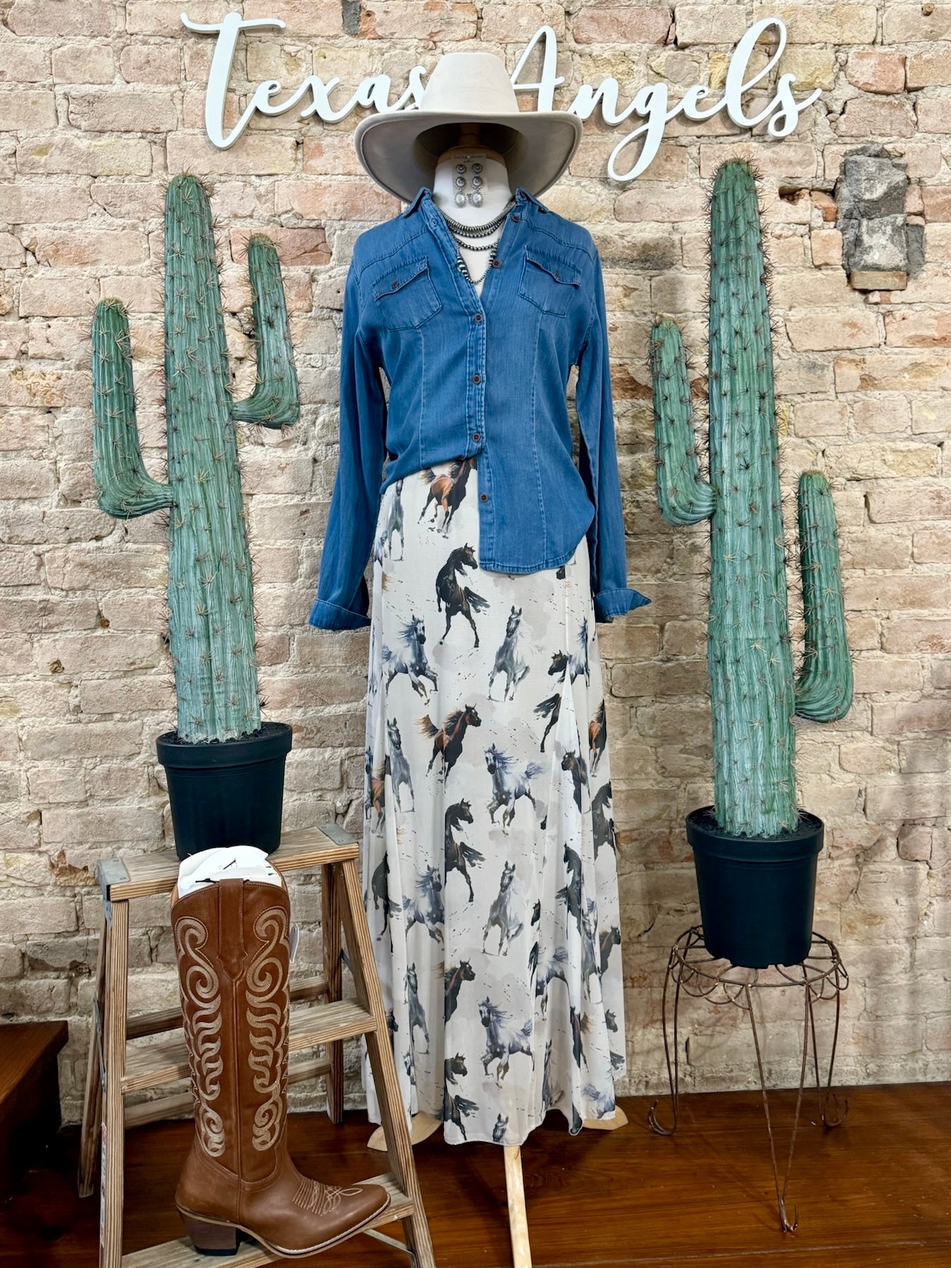 Meet Me At The Stock Show Mesh Maxi Skirt