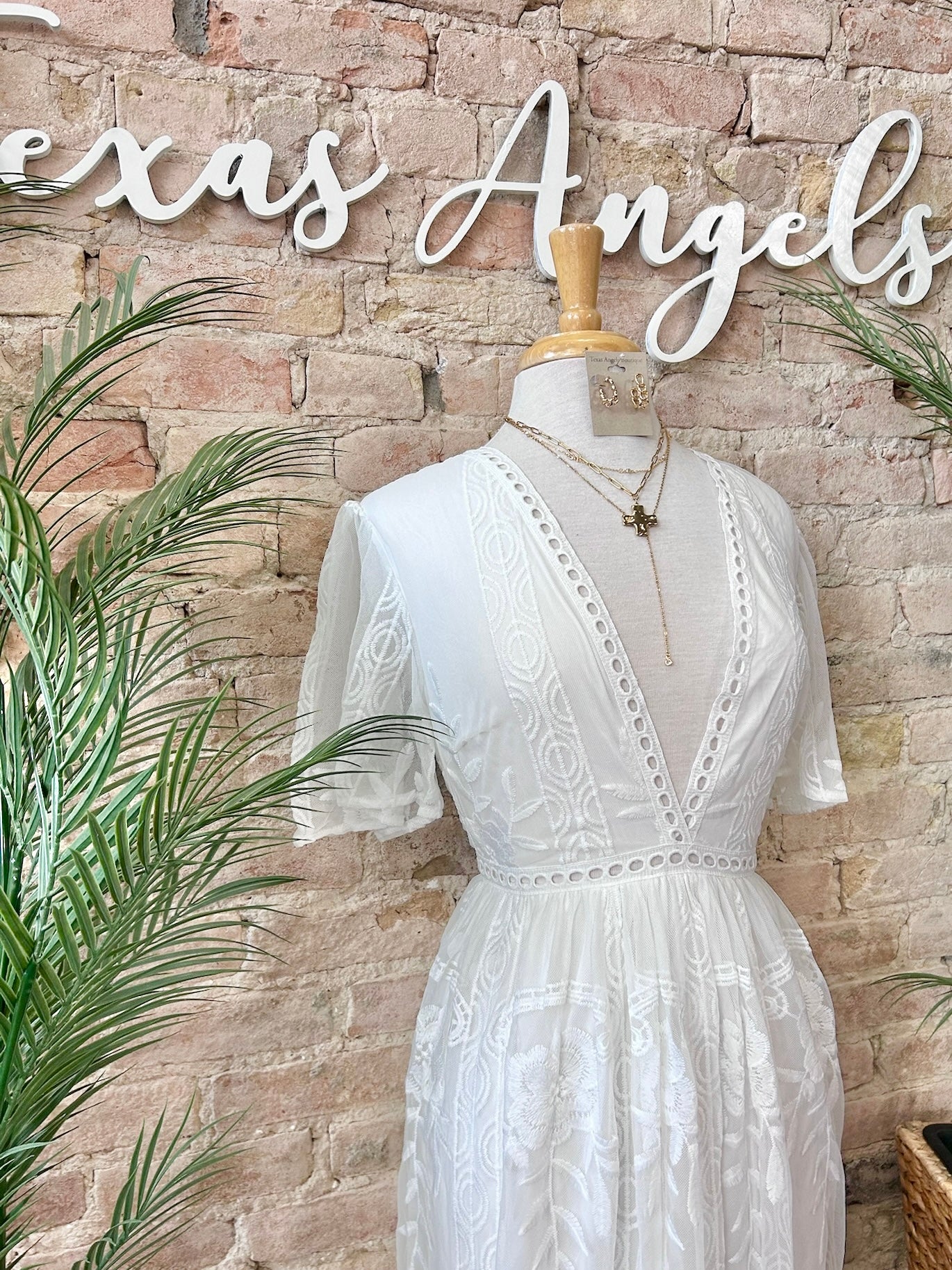 Mexico Bound White Lace Maxi Dress