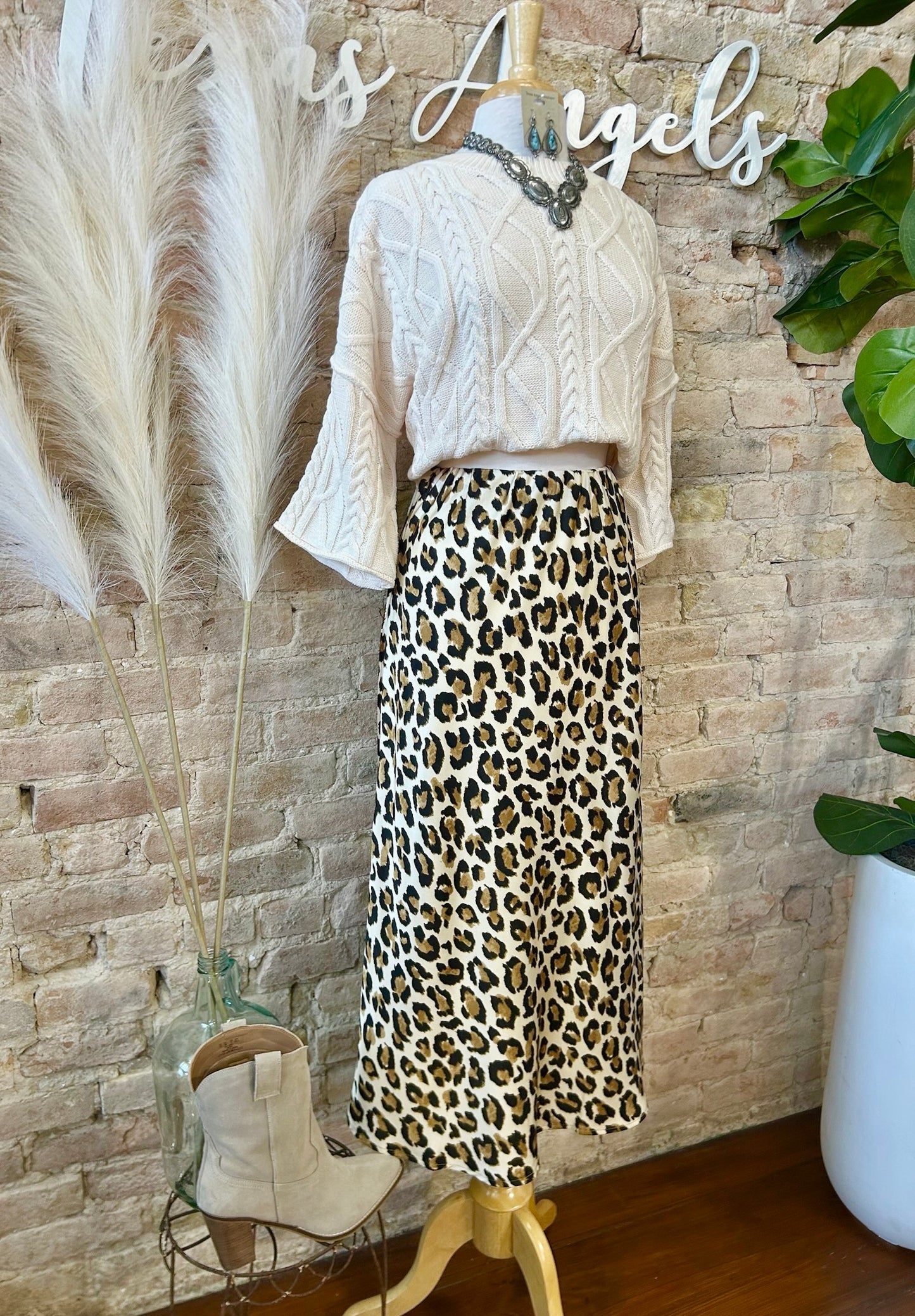RESTOCK Like No Other Light Leopard Print Mid Maxi