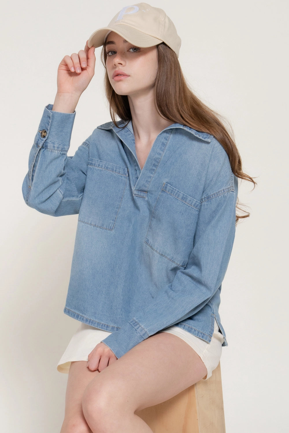 Gone Bird Hunting Chambray Blouse