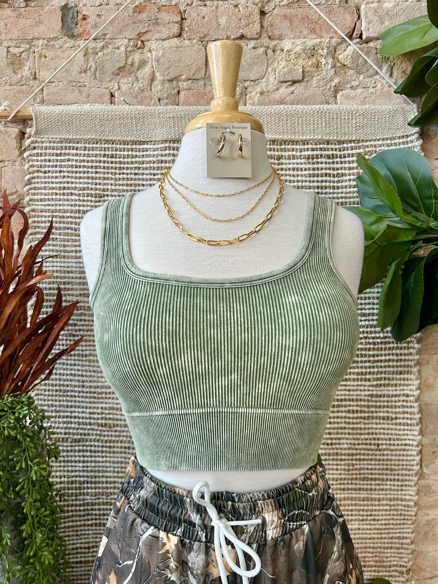 Simple Task Ash Olive Tank Top