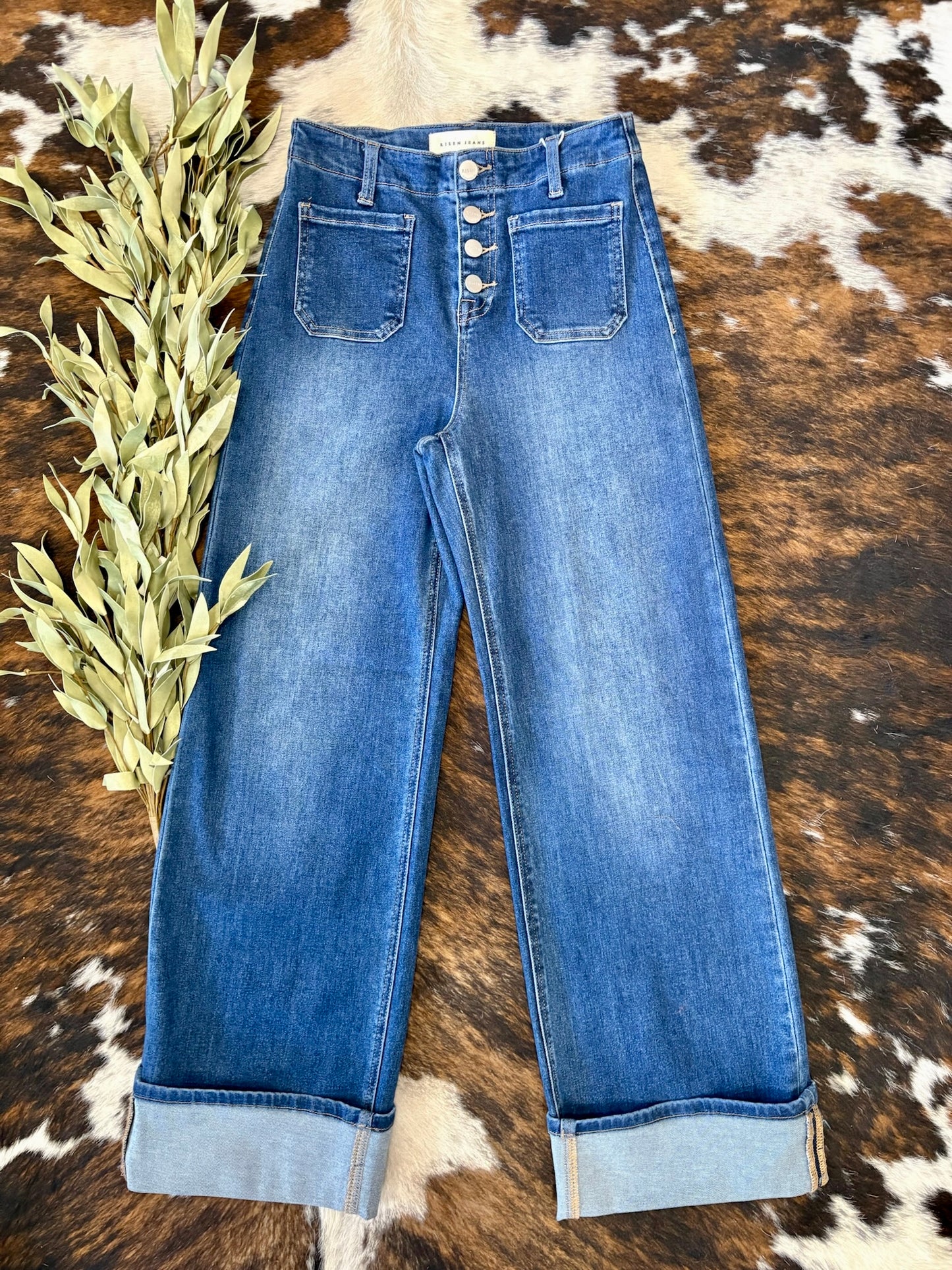 We Can Hope Wide Leg Risen Jeans