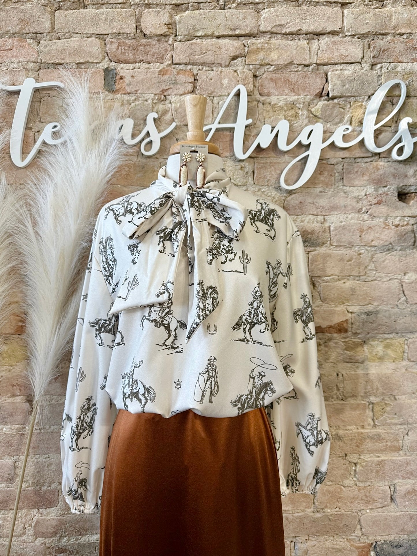 RESTOCK Wild West Western Print Blouse