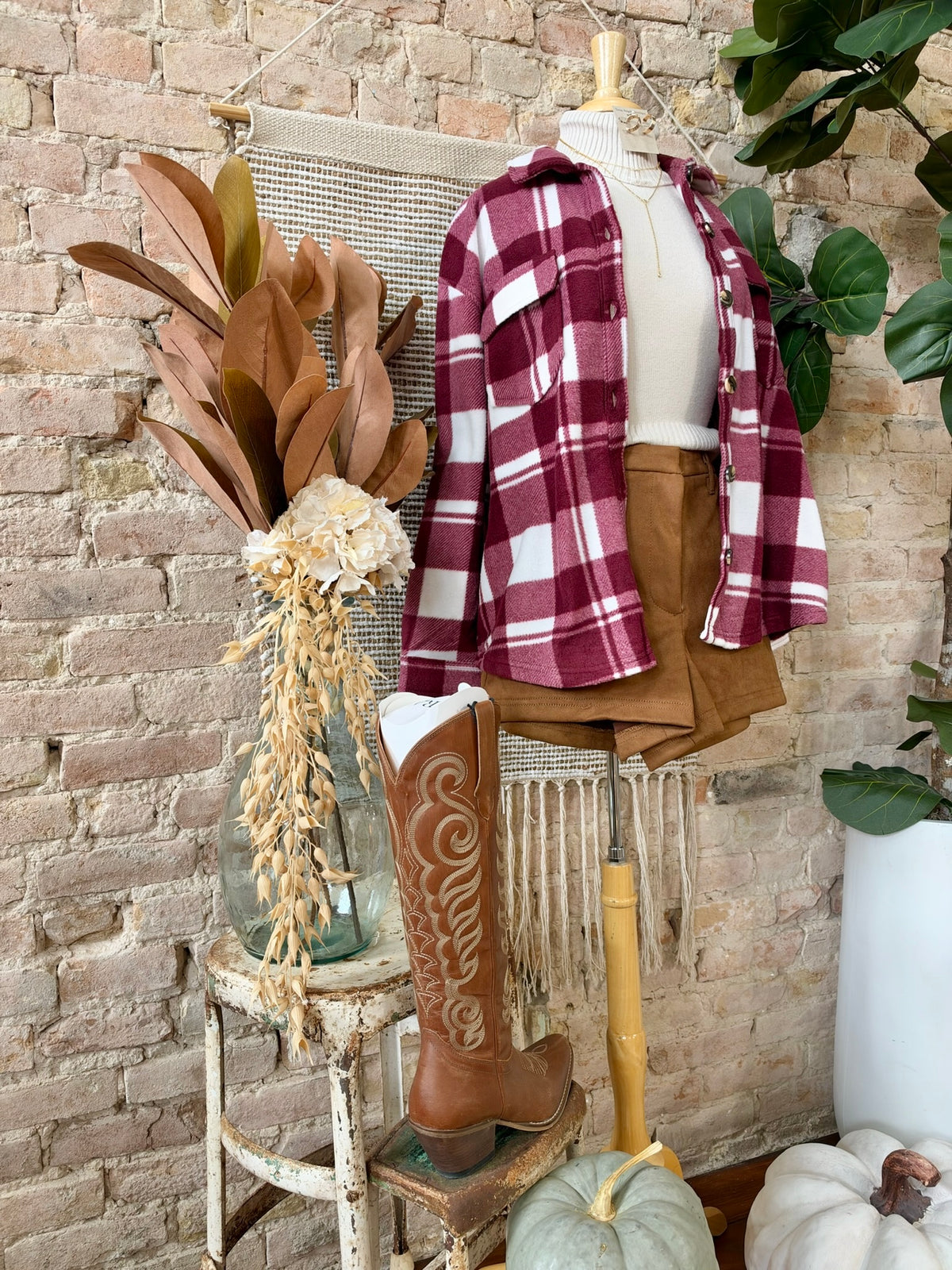 Bundle Up Burgundy Plaid Lined Shacket