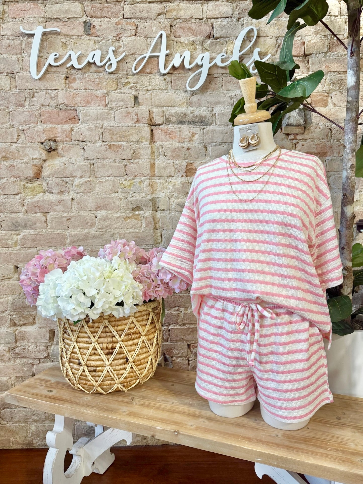 Stayin' In Pink Striped Lounge Set