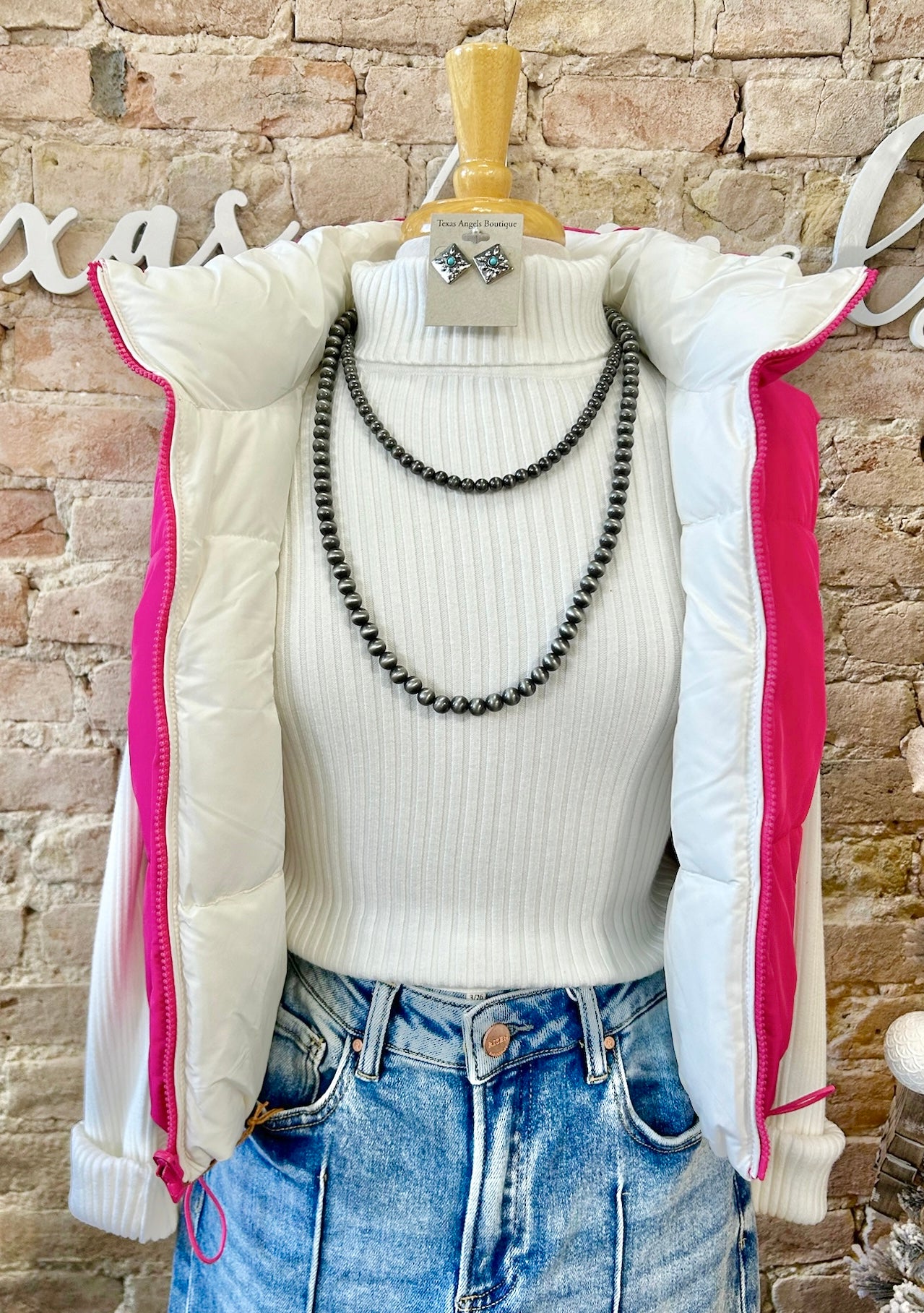 50% Off - Don't Play Around Pink Reversible Puffer Vest