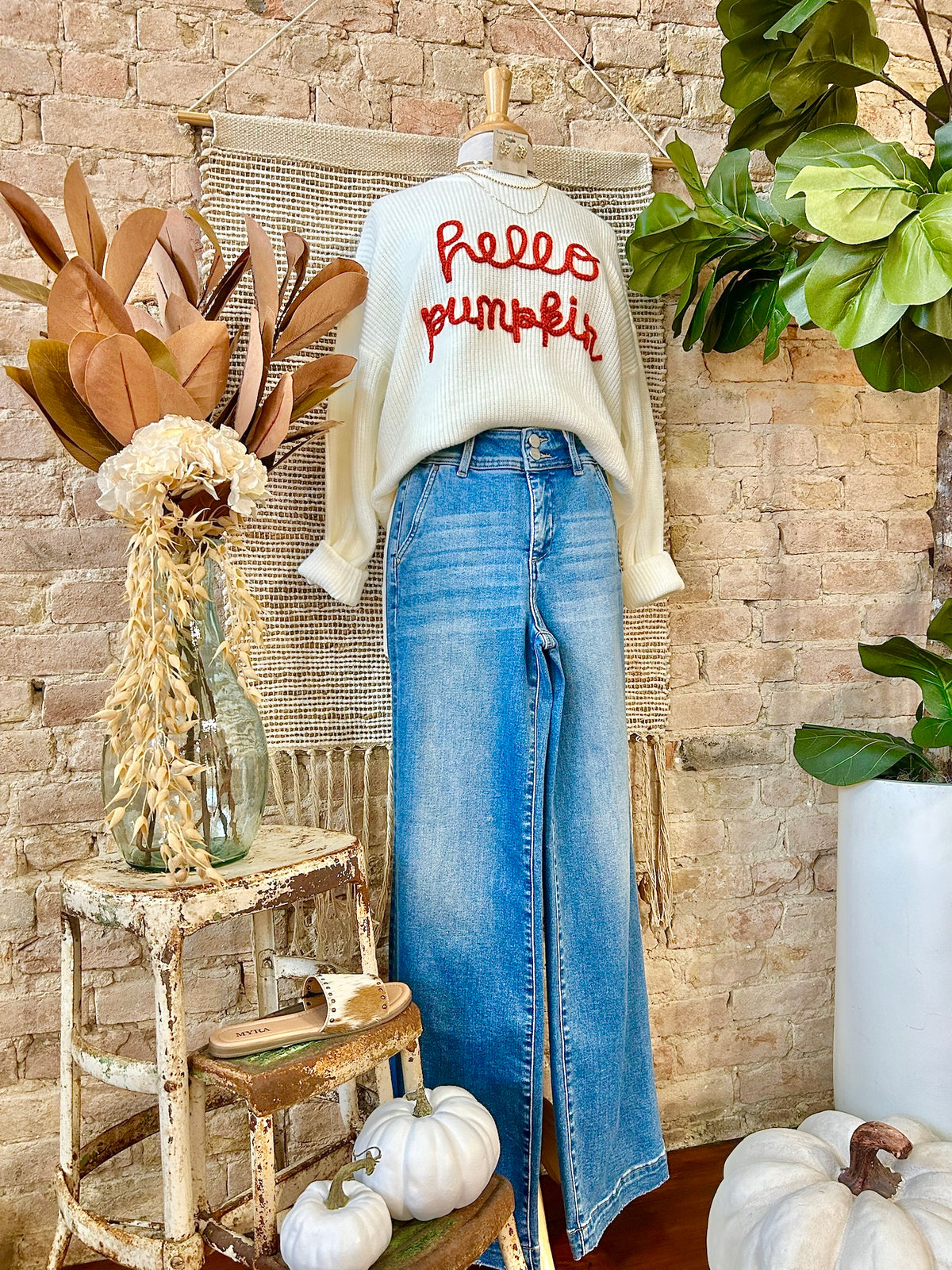 Hello Pumpkin Ivory Sweater