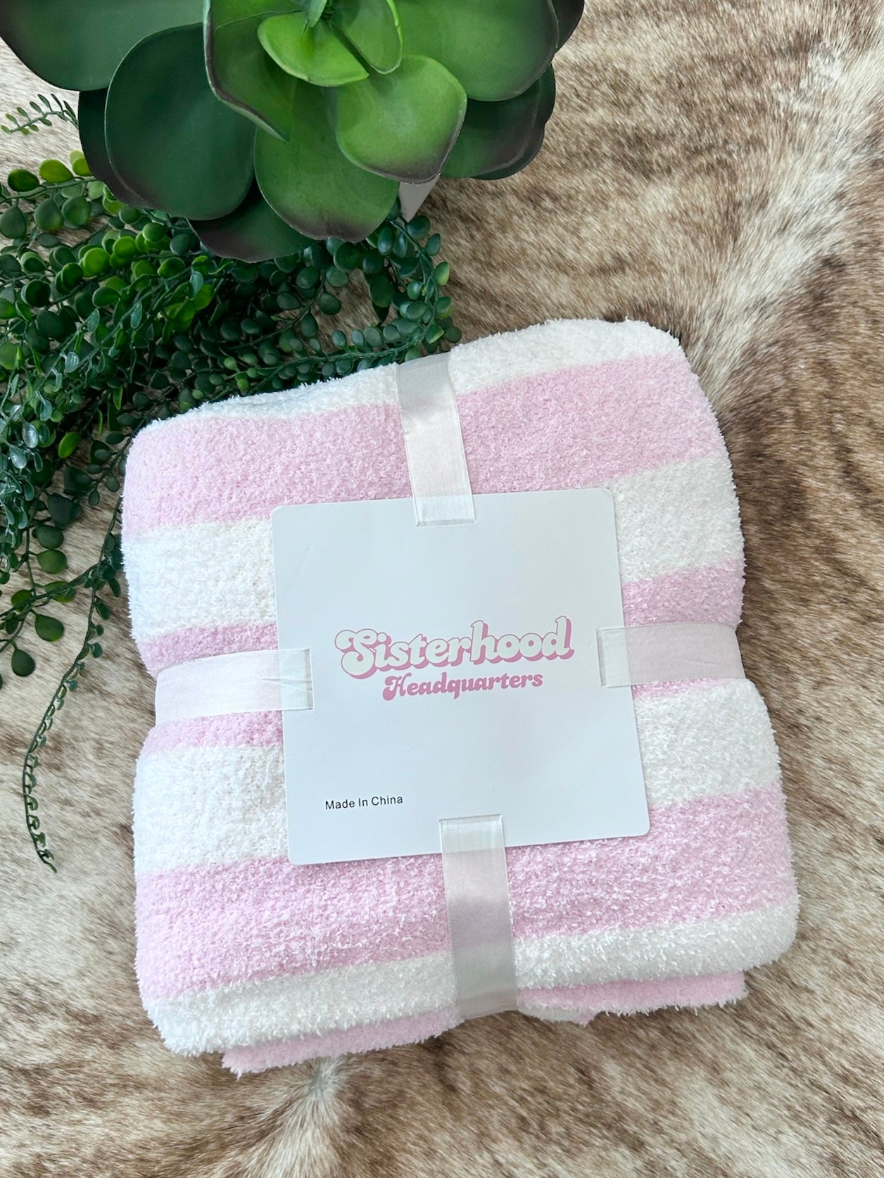 Pink Striped Blanket