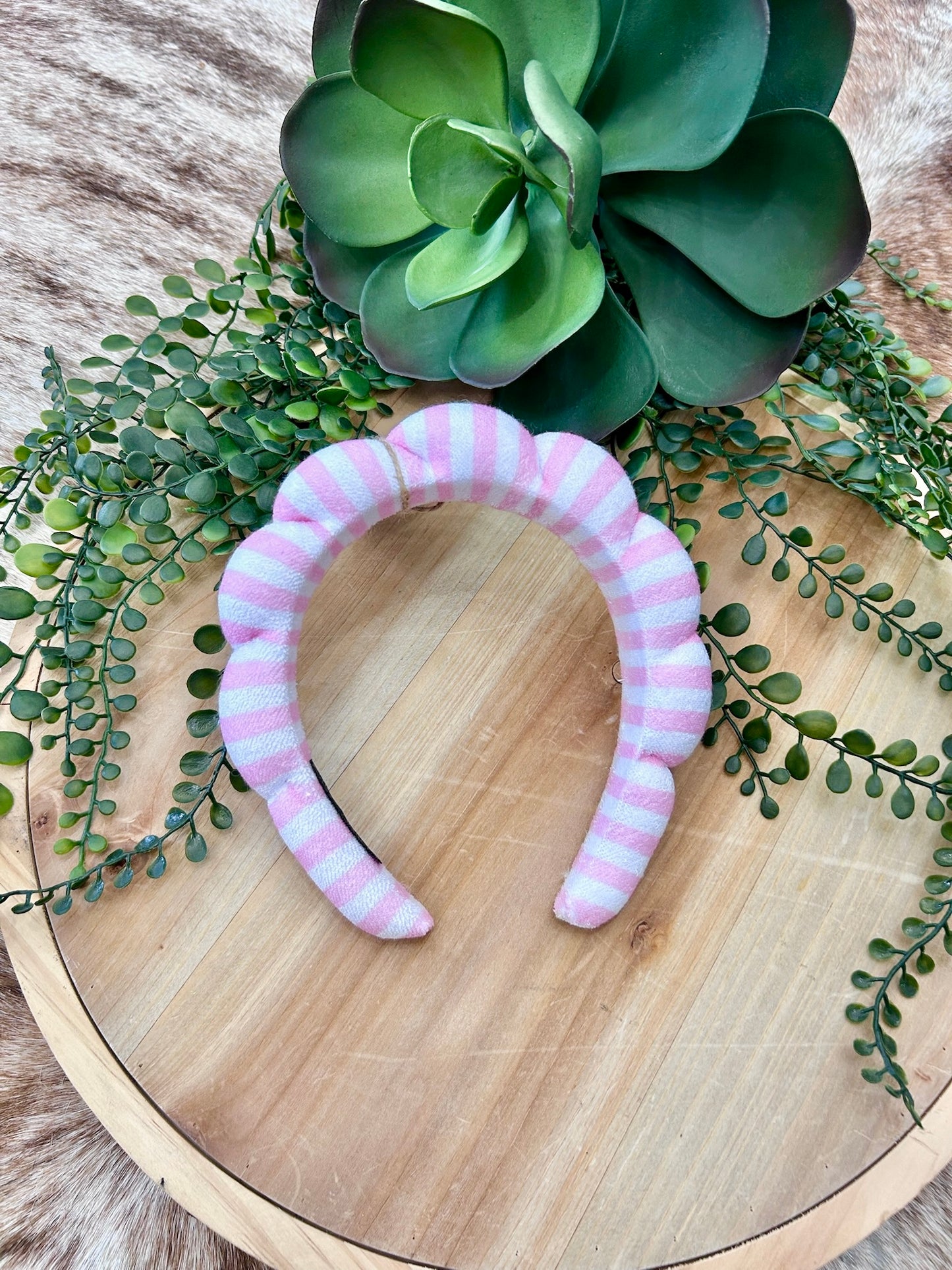 Pink Striped Headband