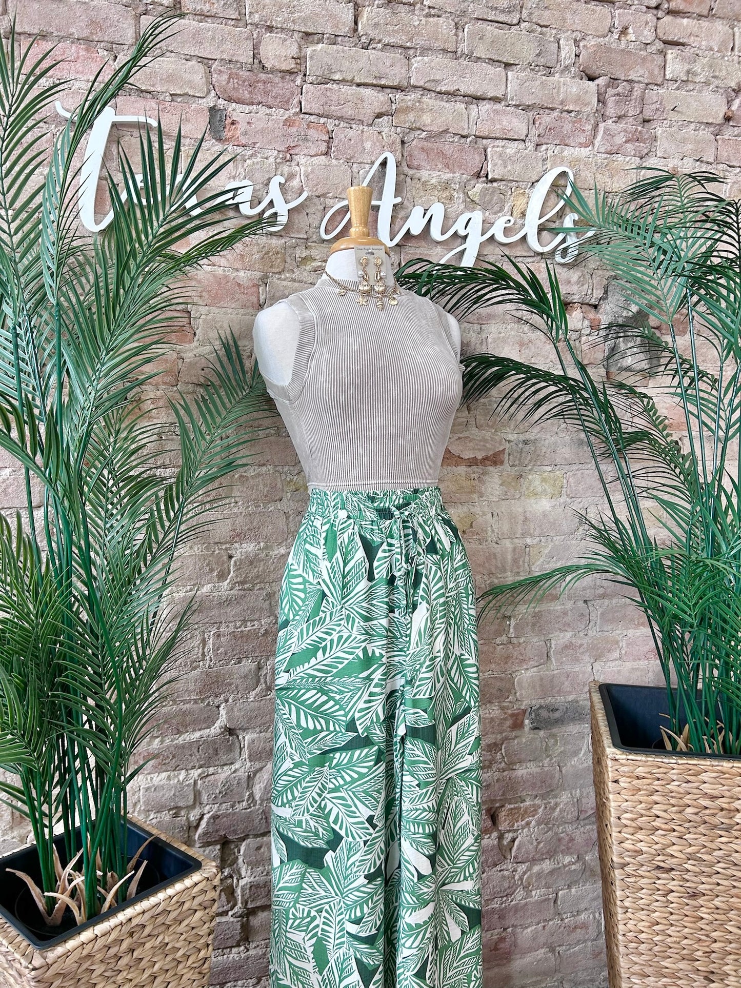 Paradise State Of Mind Palm Tree Printed Pants