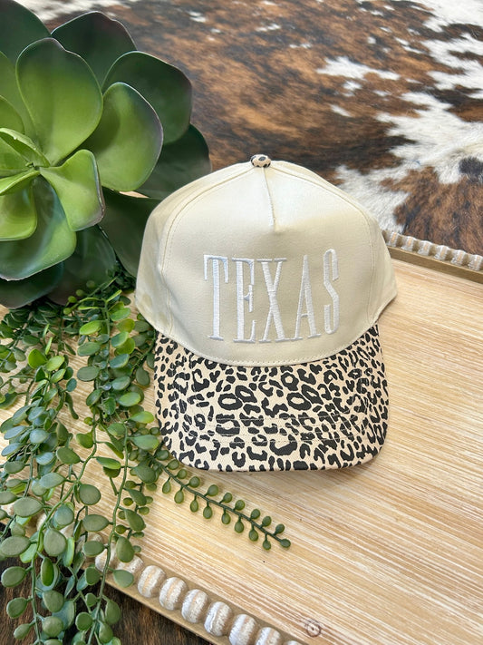 White Texas Embroidered Trucker Hat