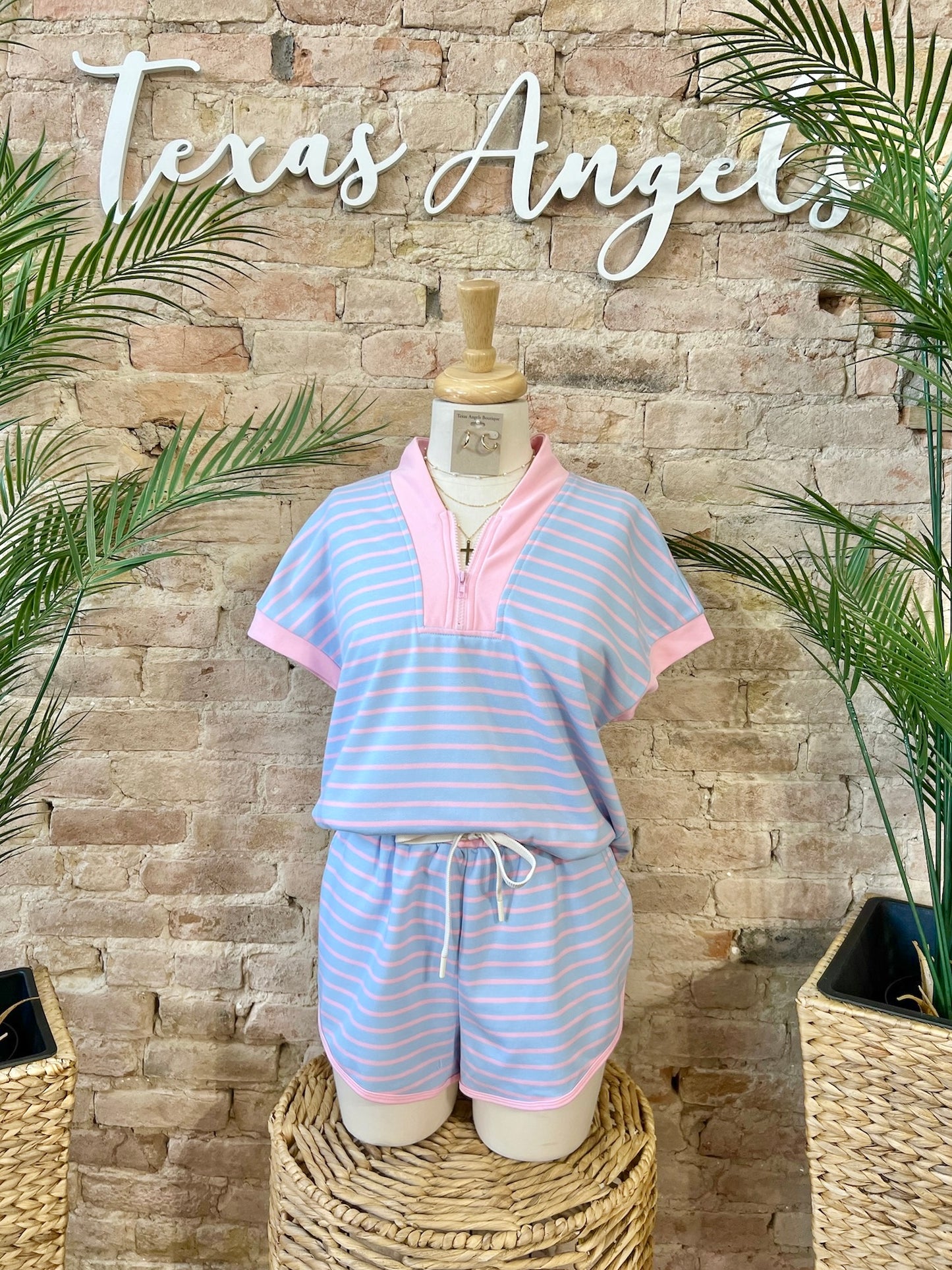 Cotton Candy Skies Pink & Blue Striped Top