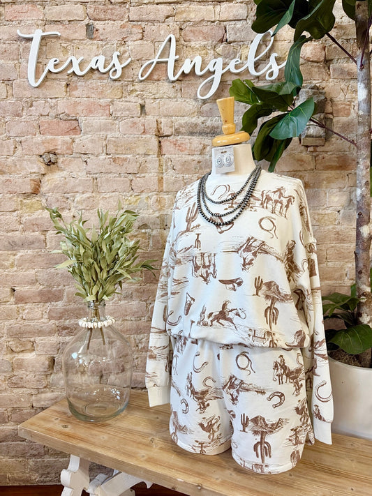 West Texas Western Print Top