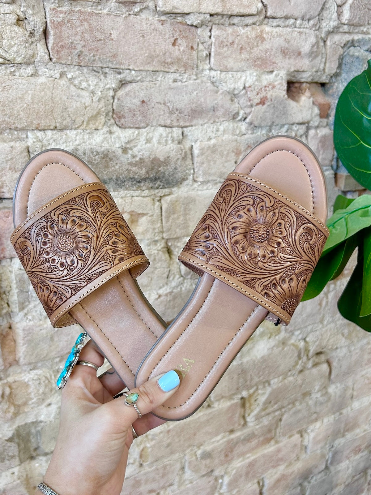 MYRA Tooled Leather Sandals
