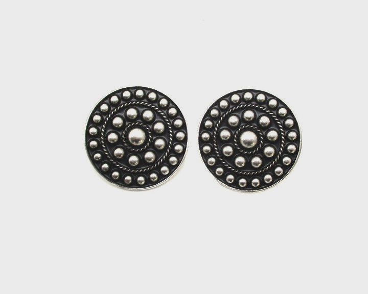 Silver Round Post Earrings