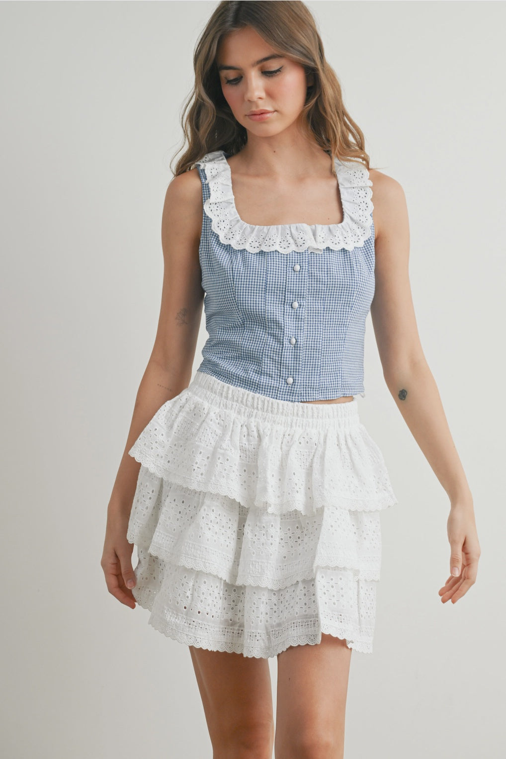 Wakeboard Club White Ruffle Skirt