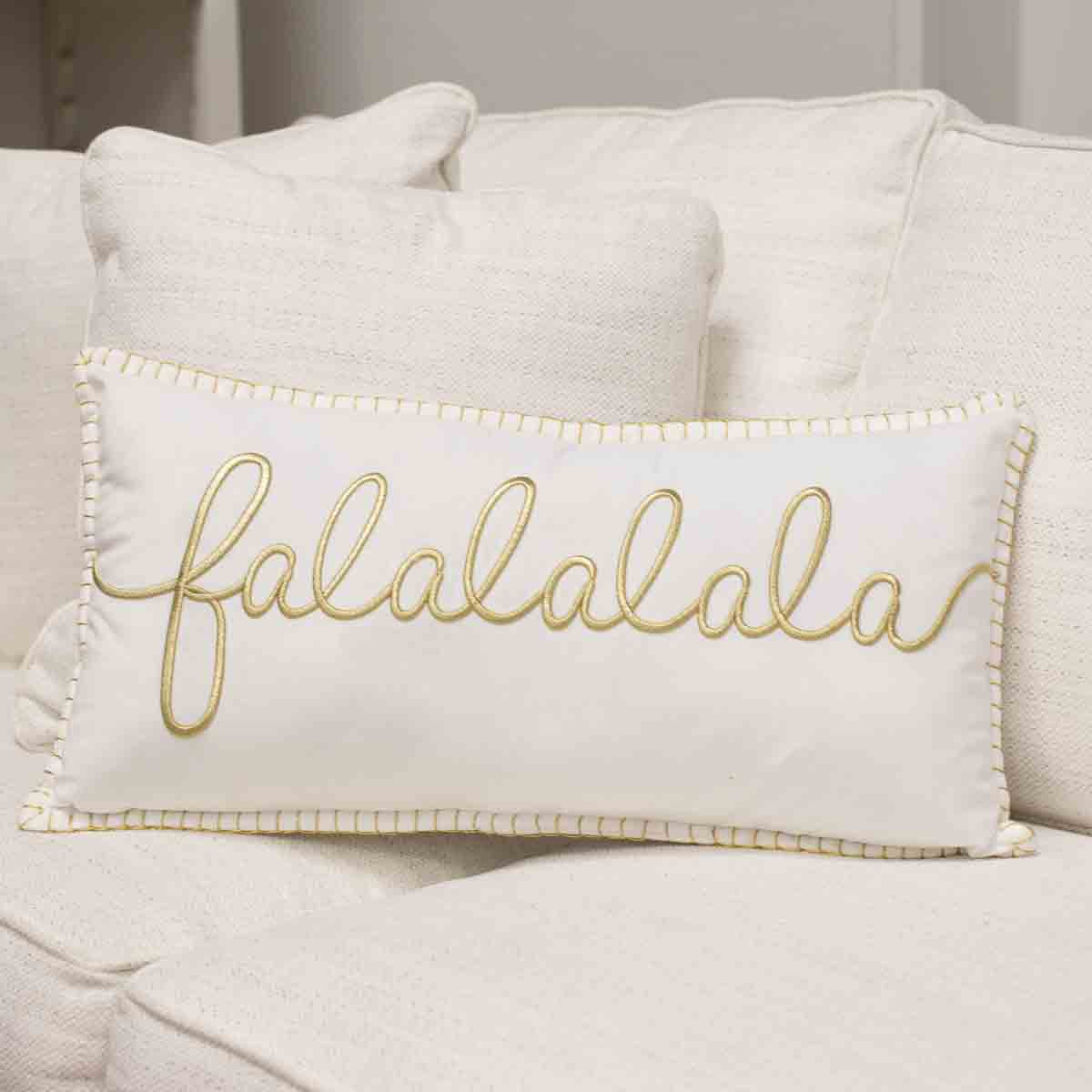 Falalala Beige Velvet Pillow