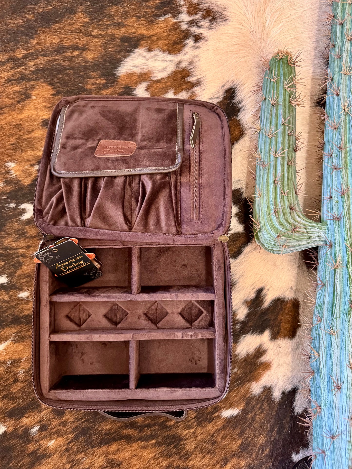 American Darling Tooled Leather Jewelry Box